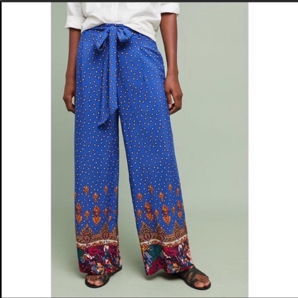 Anthropologie Pants - ANTHROPOLOGIE Floral Wide Leg Trouser Pants Sz 12